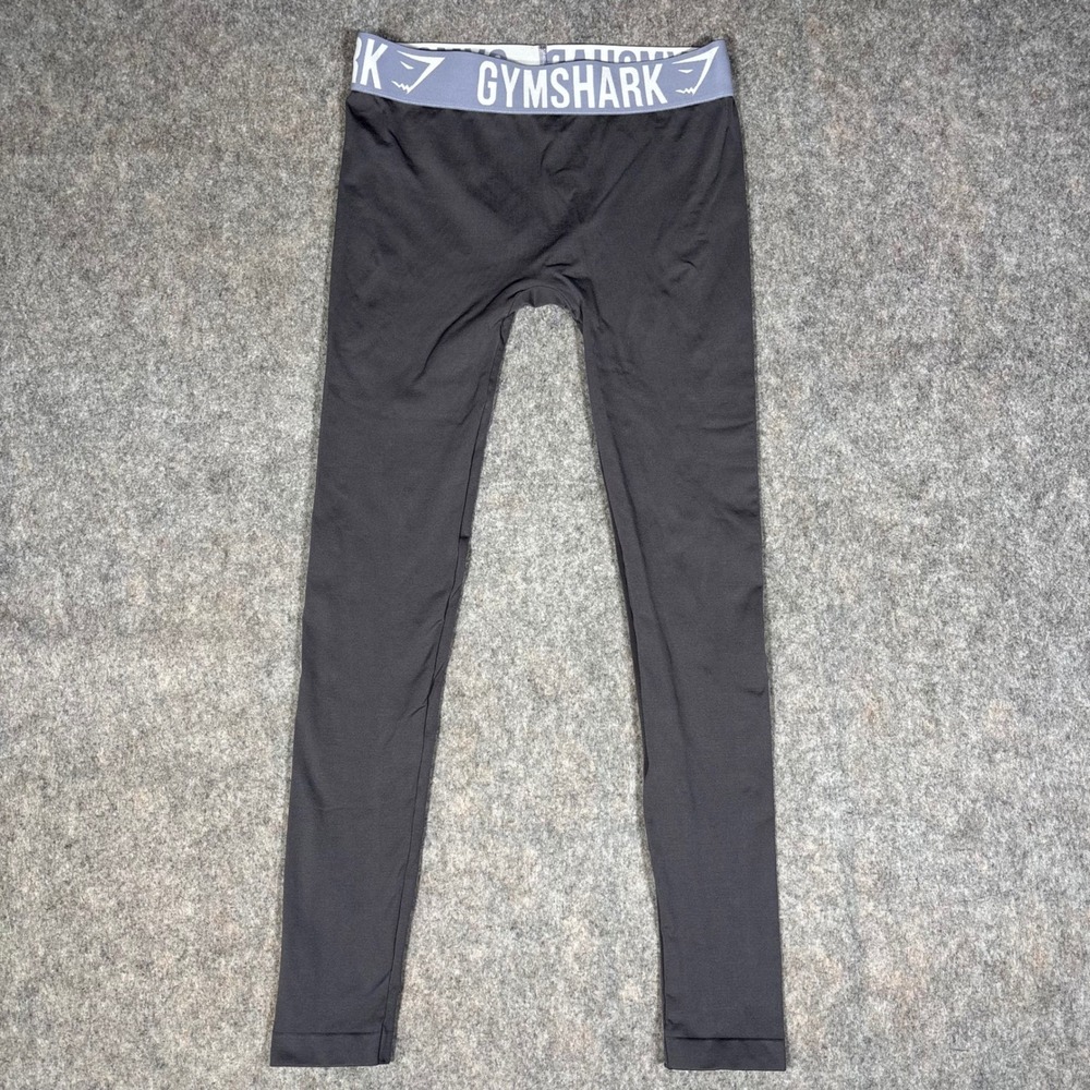 Gymshark Flex‎ Leggings Womens Small Gray Seamless Branded Waistband Activewear